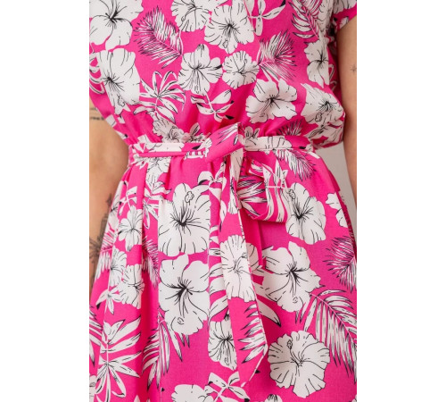 Платье с принтом софт, цвет розово-белый, 214R0228-1.