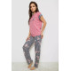 Піжама жіноча з принтом, колір пудровий, 243R2093-5