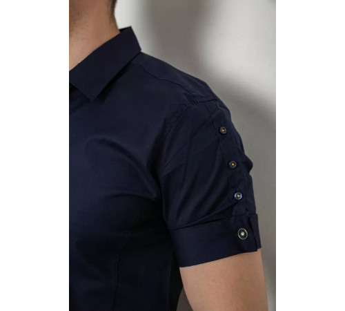 Сорочка чоловіча однотонна, колір темно-синій, 214R2553