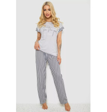 Женская пижама с принтом, цвет серый, 243R2074