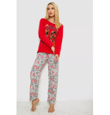 Пижама женская на флисе, цвет красный, 243R04256
