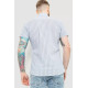 Сорочка чоловіча в смужку, колір сіро-блакитний, 186R0618