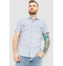 Сорочка чоловіча в смужку, колір сіро-блакитний, 186R0618