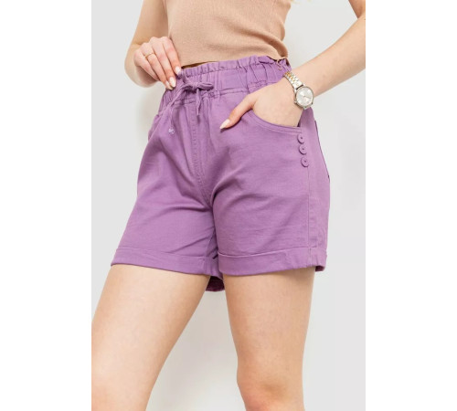 Шорты женские с манжетом, цвет светло-фиолетовый, 214R650.