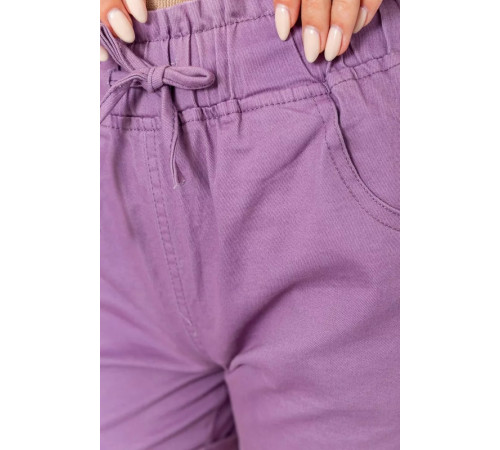 Шорты женские с манжетом, цвет светло-фиолетовый, 214R650.