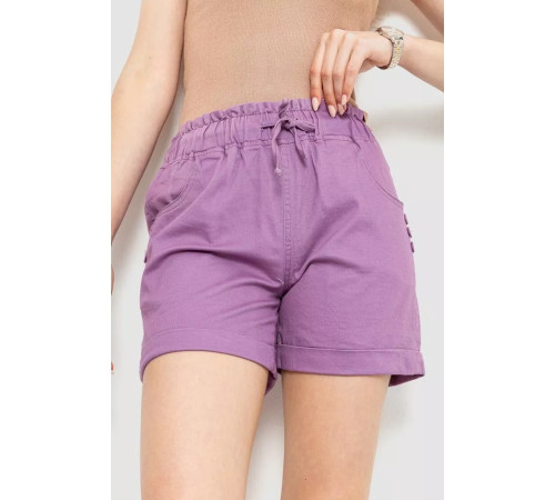 Шорты женские с манжетом, цвет светло-фиолетовый, 214R650.