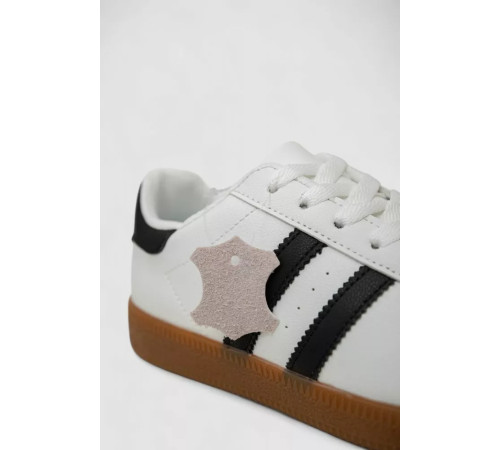 Кросівки жіночі шкіра, колір біло-чорний, 248RL2420-6