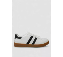 Кросівки жіночі шкіра, колір біло-чорний, 248RL2420-6