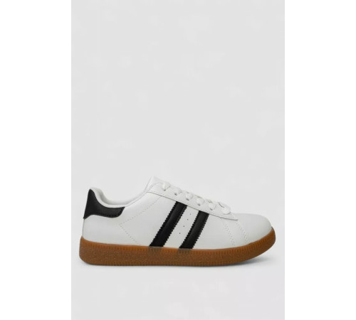 Кросівки жіночі шкіра, колір біло-чорний, 248RL2420-6