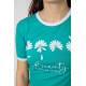 Футболка-топ жіноча з принтом, колір бірюзовий, 244R604