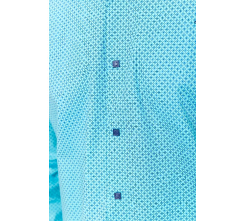 Сорочка чоловіча класична з принтом, колір бірюзово-синій, 214R7400