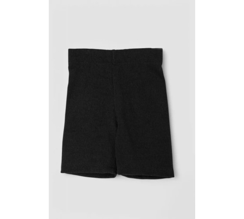 Детские шорты в рубчик на флисе, цвет черный, 102R412