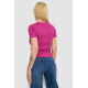 Женская футболка в рубчик, цвет фуксия, 238R123-2