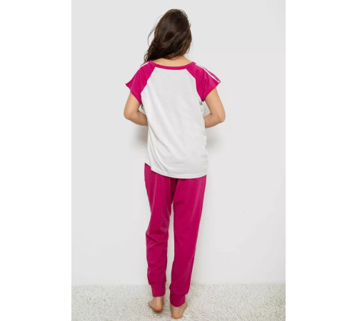 Жіноча піжама з принтом, колір молочний, 243R1600-026