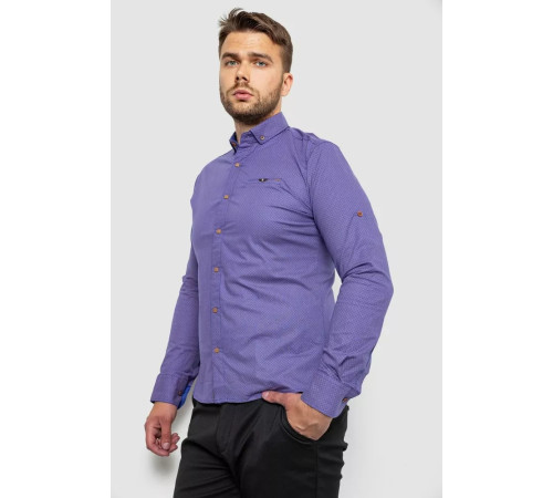 Сорочка чоловіча з принтом, колір фіолетовий, 214R16286