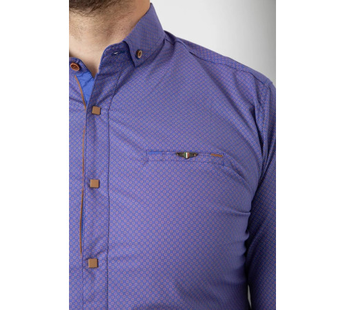 Сорочка чоловіча з принтом, колір фіолетовий, 214R16286