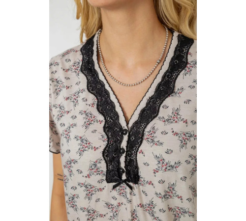 Женская пижама с принтом, цвет бежевый, 243R6968