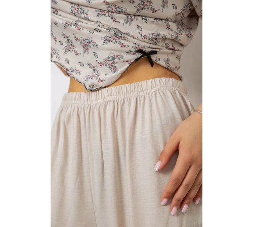 Женская пижама с принтом, цвет бежевый, 243R6968