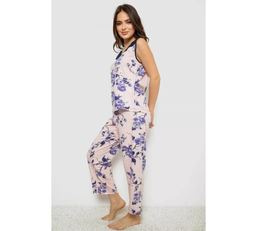 Пижама женская с принтом, цвет персиковый, 243R1600-018.