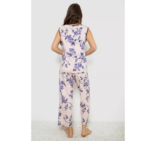 Пижама женская с принтом, цвет персиковый, 243R1600-018.