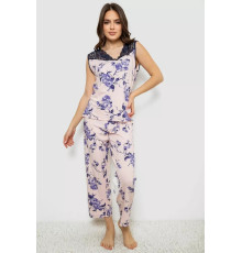 Пижама женская с принтом, цвет персиковый, 243R1600-018.