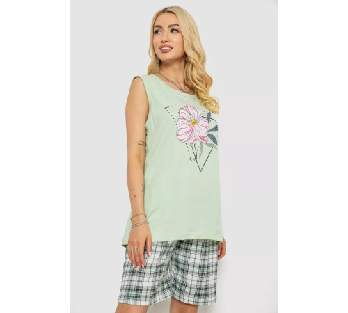 Женская пижама с принтом, цвет мятный, 243R8498