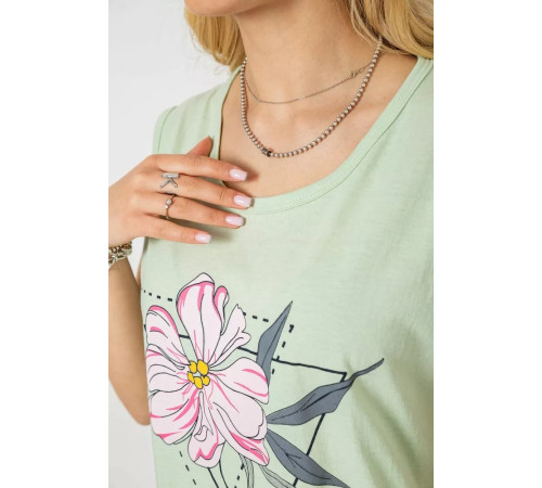 Женская пижама с принтом, цвет мятный, 243R8498