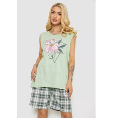 Женская пижама с принтом, цвет мятный, 243R8498