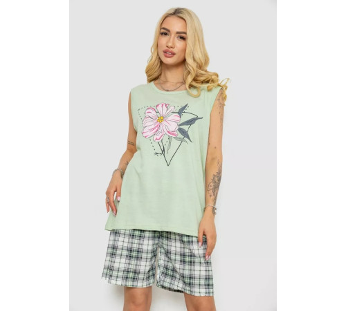 Женская пижама с принтом, цвет мятный, 243R8498
