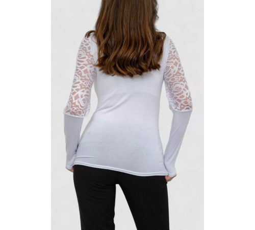 Тонкий жіночий лонгслів, колір білий, 186R621