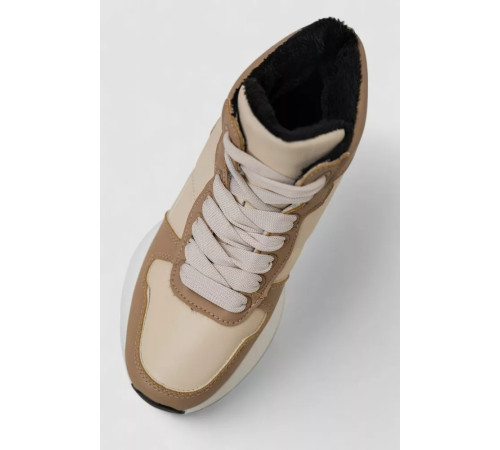 Кросівки жіночі зимові на хутрі, колір бежево-коричневий, 248RXM16-93