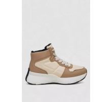 Кроссовки женские зимние на меху, цвет бежево-коричневый, 248RXM16-93.