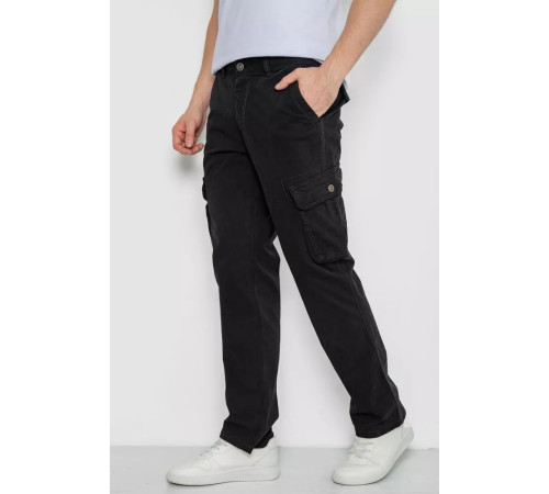 Брюки мужские с карманами, цвет черный, 244R2078