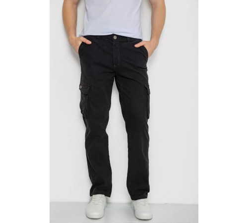 Брюки мужские с карманами, цвет черный, 244R2078