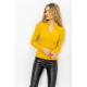 Кофта жіноча на блискавці в рубчик, колір гірчичний, 221R001