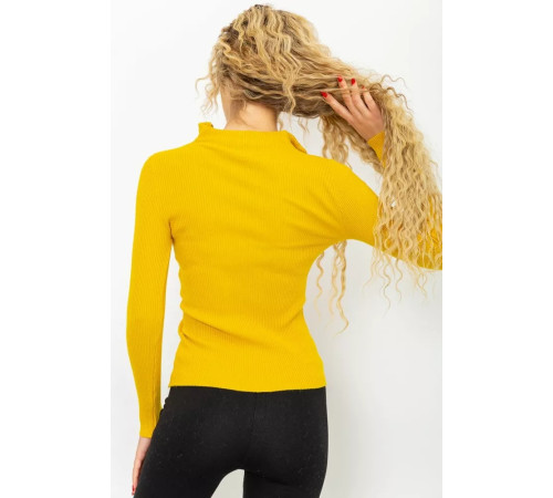 Кофта жіноча на блискавці в рубчик, колір гірчичний, 221R001