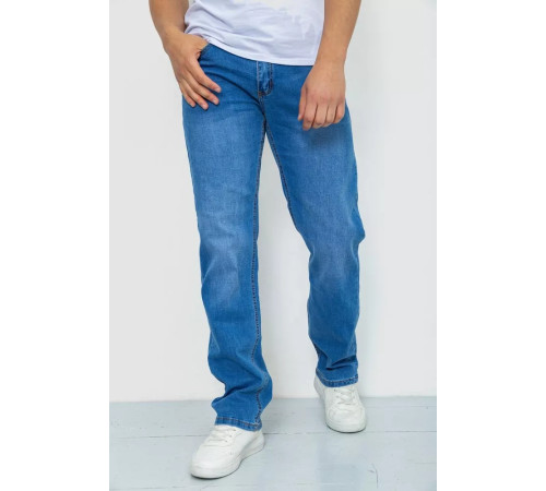 Джинси чоловічі з потертостями, колір блакитний, 244R22-784