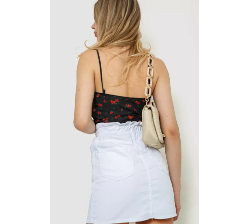 Женская майка с цветочным принтом, цвет черный, 244R180