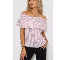 Блуза в полоску, цвет бело-красный, 244R302-1.