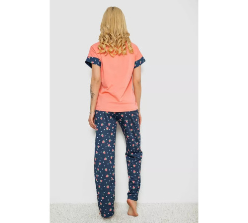Пижама женская с принтом, цвет персиковый, 243R2083-1.