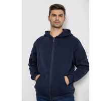 Кофта мужская на флисе с капюшоном, цвет темно-синий, 244R2493.