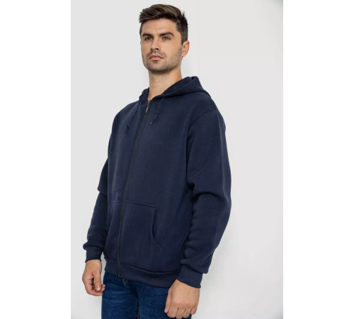 Кофта мужская на флисе с капюшоном, цвет темно-синий, 244R2493.
