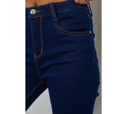Джинси жіночі однотонні стрейч, колір синій, 244R107
