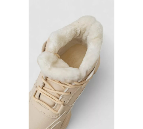 Кросівки жіночі зимові на хутрі, колір бежевий, 248RDM06
