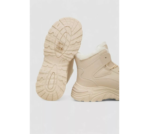 Кросівки жіночі зимові на хутрі, колір бежевий, 248RDM06