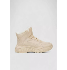 Кросівки жіночі зимові на хутрі, колір бежевий, 248RDM06