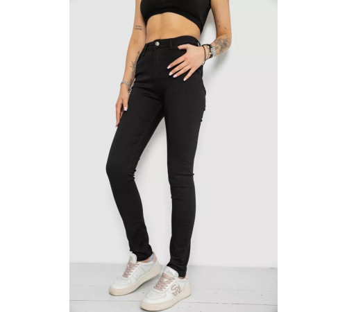 Джинси жіночі Skinny стрейч, колір чорний, 182R9676