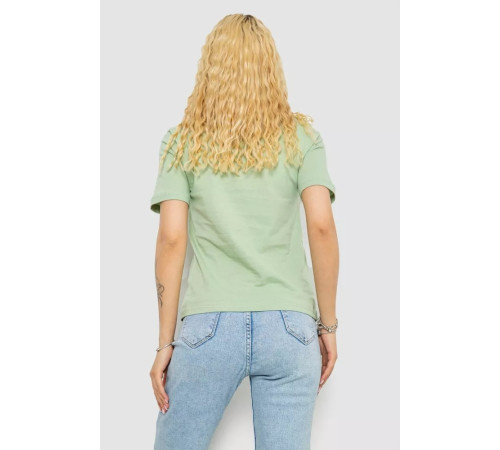 Женская футболка с принтом, цвет оливковый, 241R133.