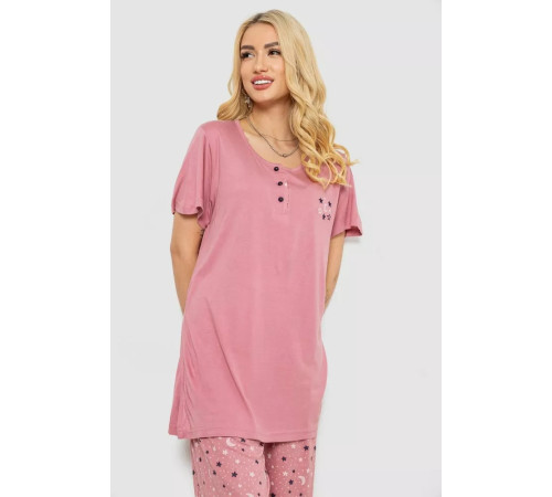 Женская пижама с принтом, цвет пудровый, 243R6998