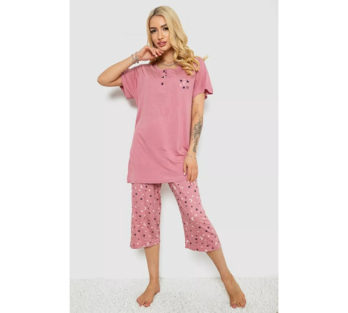 Женская пижама с принтом, цвет пудровый, 243R6998